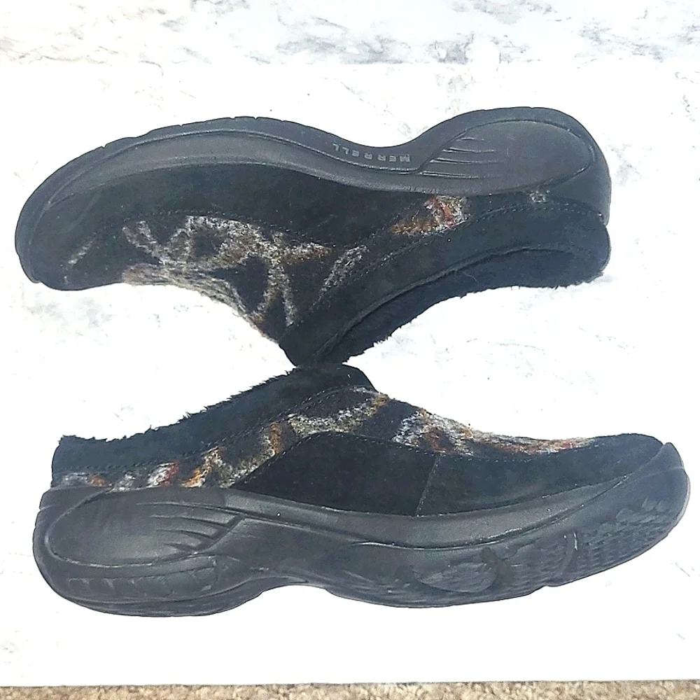 Merrell Air Cushion Shoe Ortholife Black brown white abstract print Encore Burst